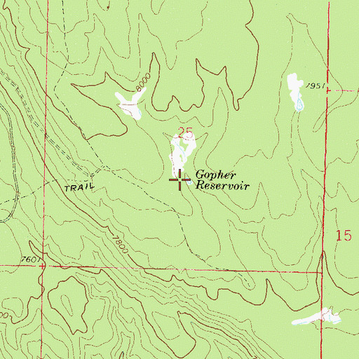 Topographic Map of Gopher Reservoir, CO