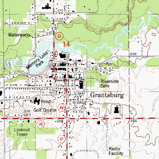 Topographic Map of Central United Methodist Church, WI