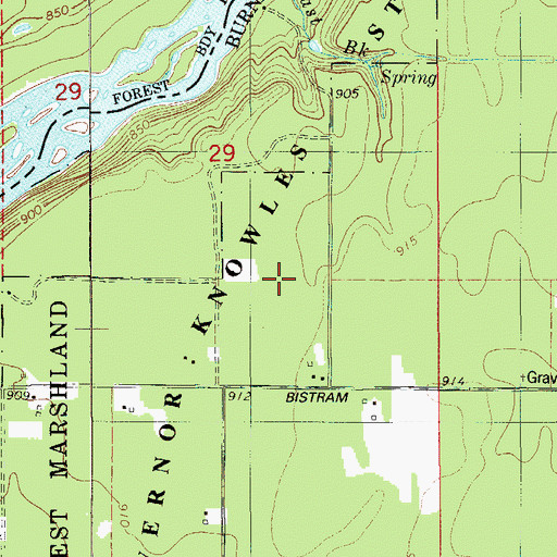 Topographic Map of East Brook, WI