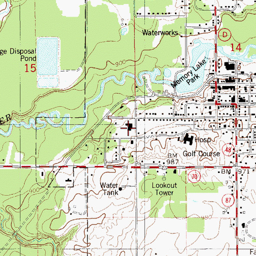 Topographic Map of Faith Lutheran Church, WI