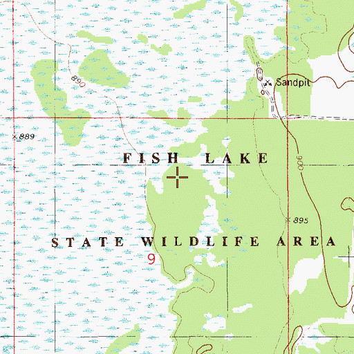 Topographic Map of Fish Lake State Wildlife Area, WI