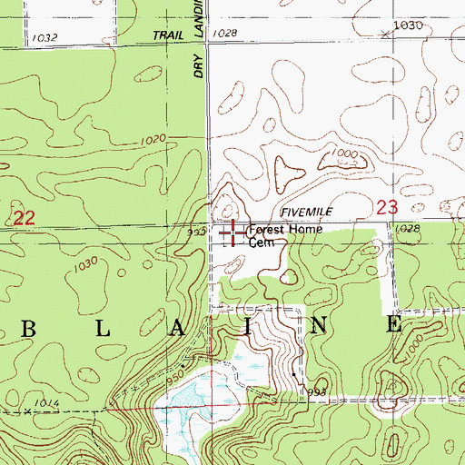 Topographic Map of Forest Home Cemetery, WI