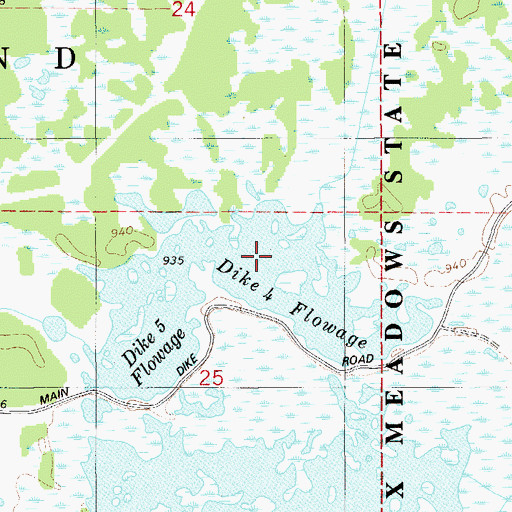 Topographic Map of Dike 4 Flowage, WI