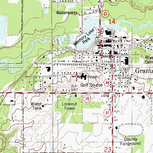 Topographic Map of Grantsburg Clinic, WI
