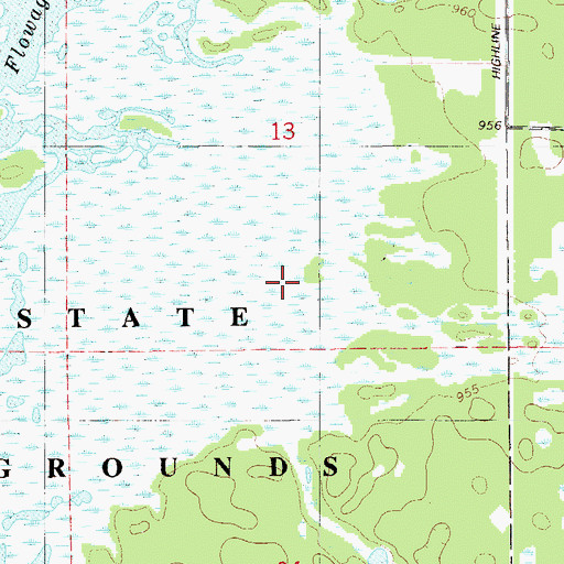 Topographic Map of Hildas Corner, WI