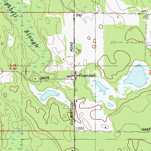Topographic Map of LaFollette Townhall, WI