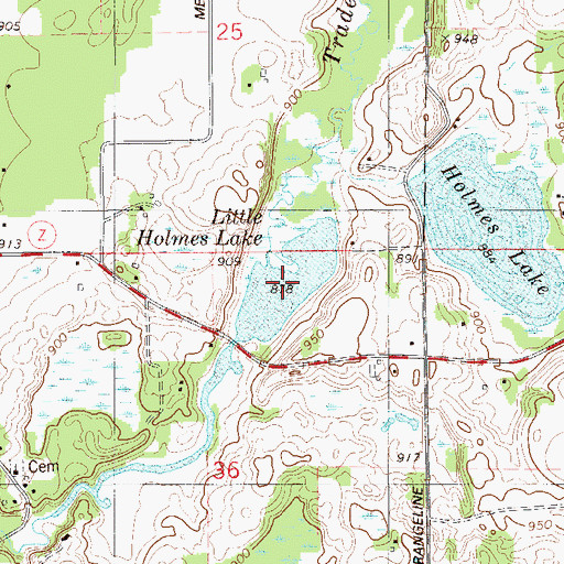Topographic Map of Little Holmes Lake, WI