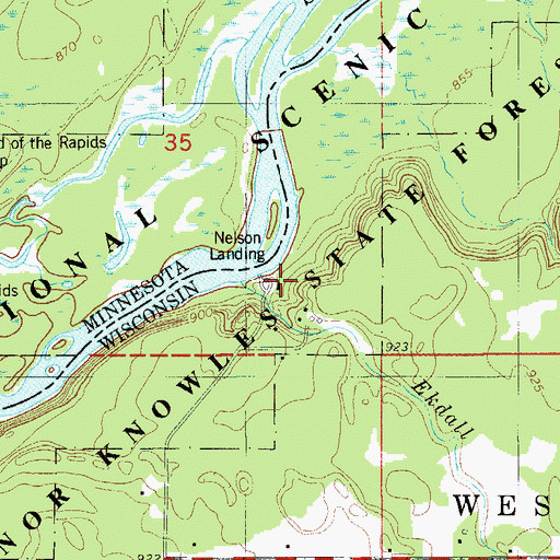Topographic Map of Nelson Landing, WI