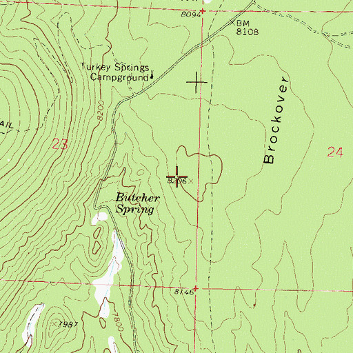 Topographic Map of Brockover Mesa, CO