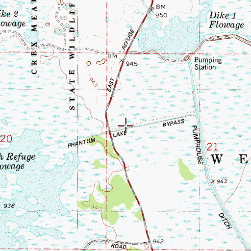 Topographic Map of Phantom Lake Bypass, WI