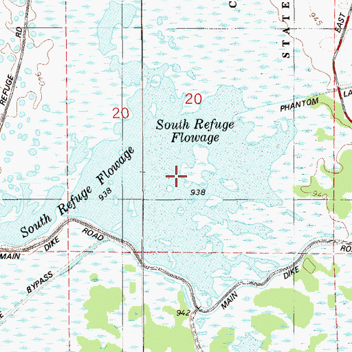Topographic Map of South Refuge Flowage, WI