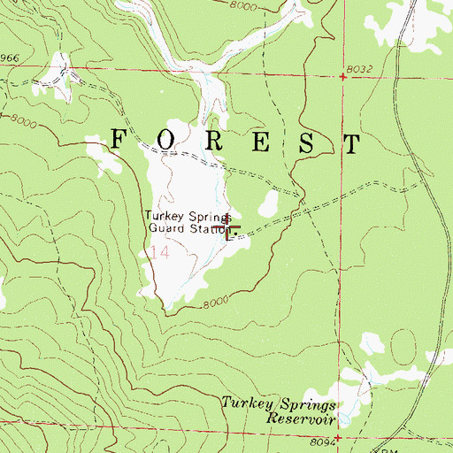 Topographic Map of Turkey Springs Guard Station, CO