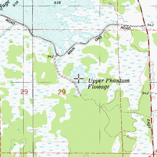 Topographic Map of Upper Phantom Flowage, WI