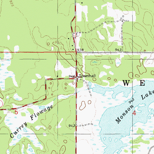 Topographic Map of West Marshland Townhall, WI
