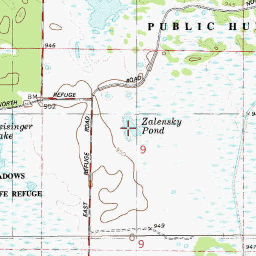 Topographic Map of Zalensky Pond, WI