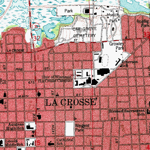 Topographic Map of Baird Hall, WI