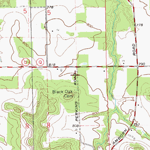 Topographic Map of Black Oak School (historical), WI