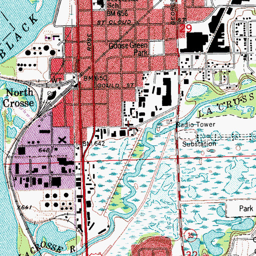 Topographic Map of Central Christian Church, WI