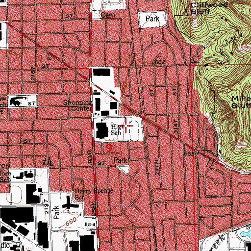 Topographic Map of Central High School Athletic Fields, WI
