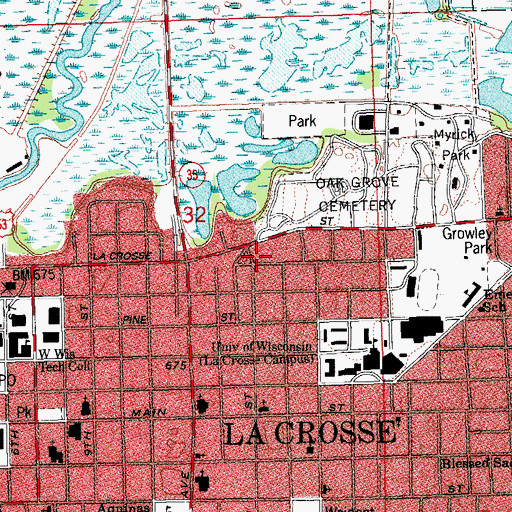 Topographic Map of Coate Hall, WI