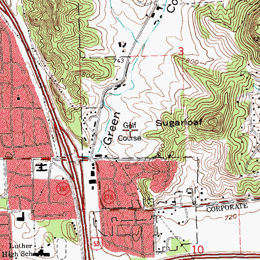 Topographic Map of Coulee Golf Bowl, WI