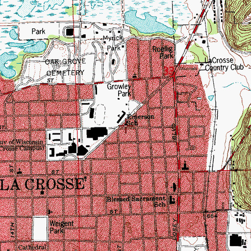 Topographic Map of First Evangelical Free Church, WI