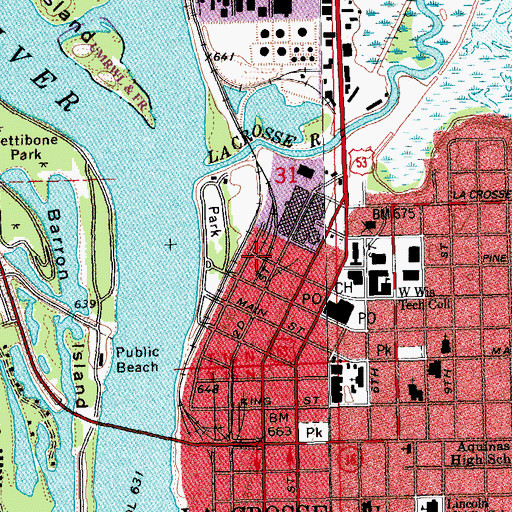 Topographic Map of Freight House, WI