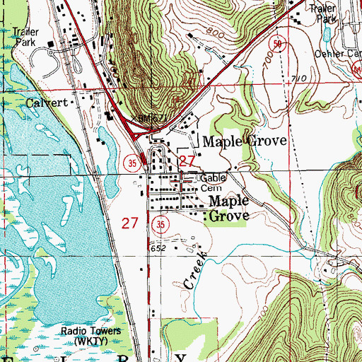 Topographic Map of Gabel Cemetery, WI