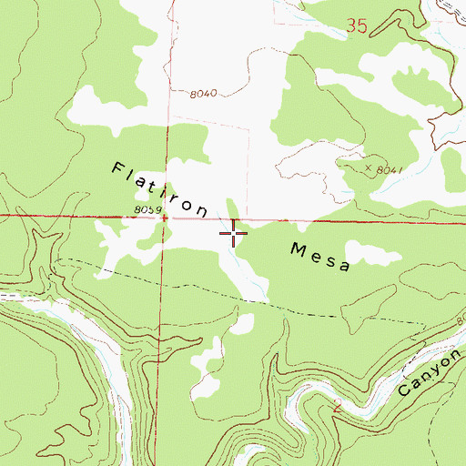 Topographic Map of Flatiron Mesa, CO