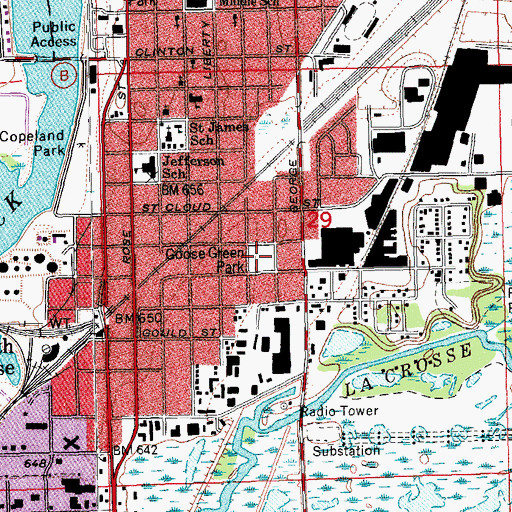Topographic Map of Goose Green Park, WI
