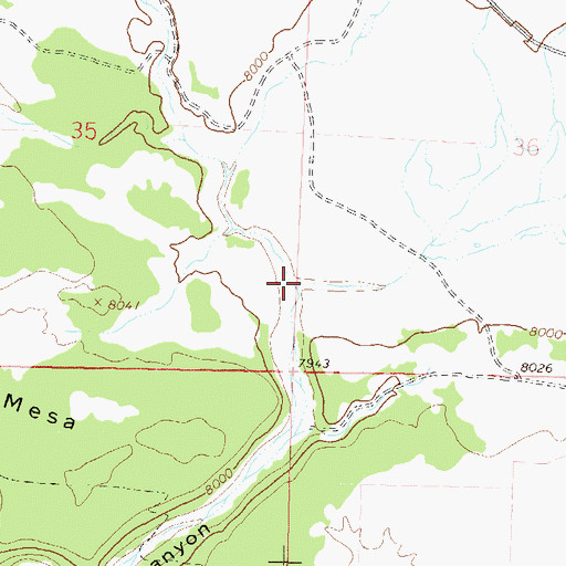 Topographic Map of Roush Draw, CO