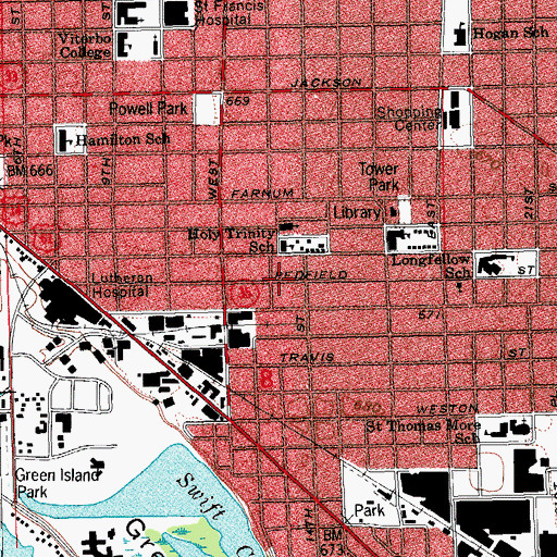 Topographic Map of Grace New Life Assembly Church, WI