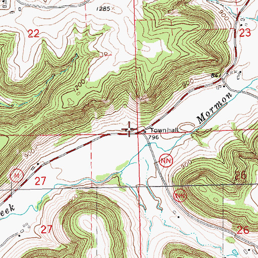 Topographic Map of Grandview School (historical), WI