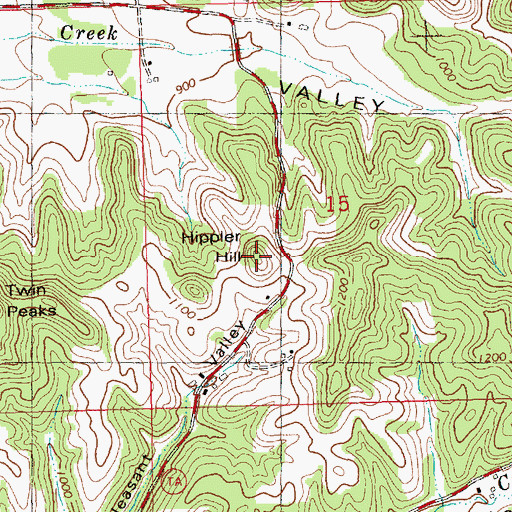 Topographic Map of Hippler Hill, WI