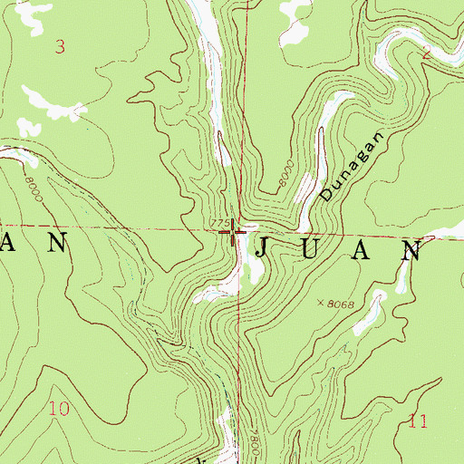 Topographic Map of Dunagan Canyon, CO