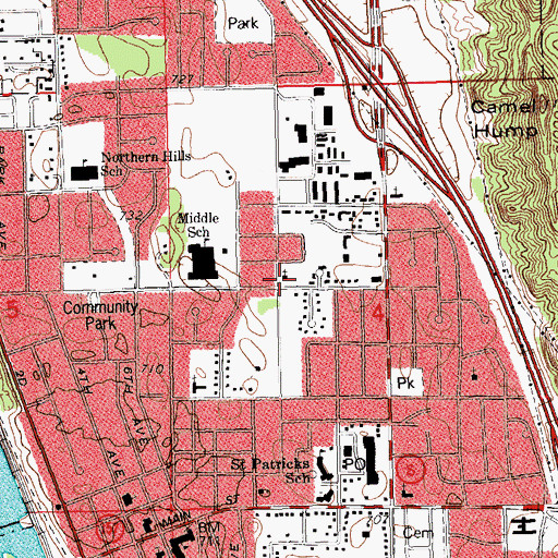 Topographic Map of Hope Christian Reformed Church, WI