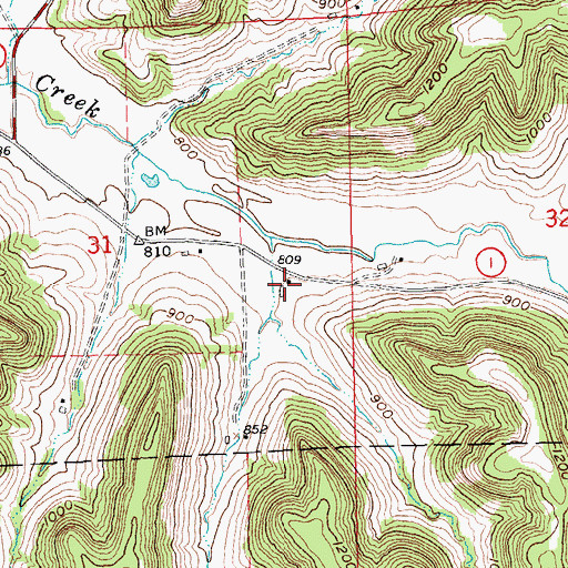 Topographic Map of Irish Coulee School (historical), WI