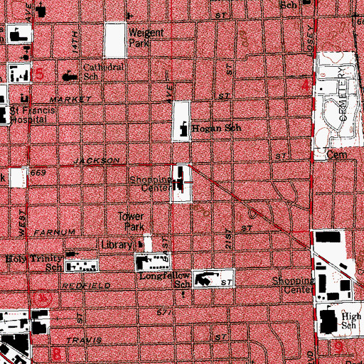 Topographic Map of Jackson Plaza Shopping Center, WI