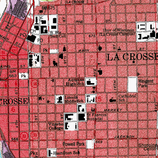 Topographic Map of James Vincent House, WI