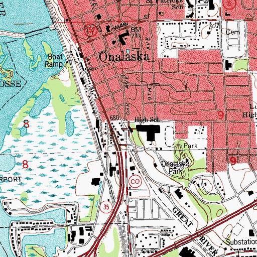 Topographic Map of La Crosse County School of Agriculture and Domestic Economy, WI