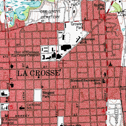 Topographic Map of Living Word Christian Church, WI