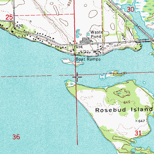 Topographic Map of Lower Brice Prairie School (historical), WI