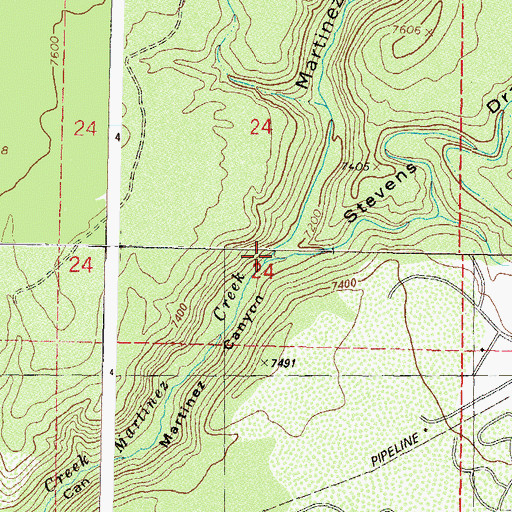 Topographic Map of Stevens Draw, CO
