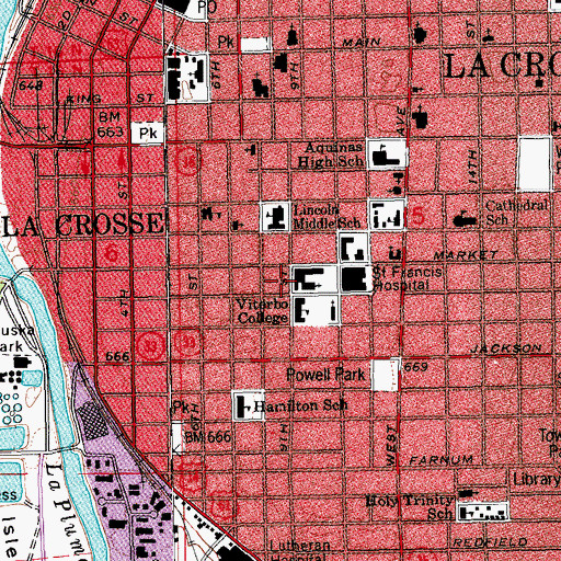 Topographic Map of Marian Hall South, WI