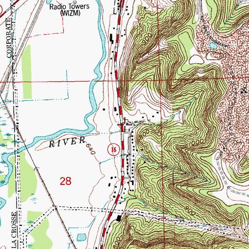 Topographic Map of Medary School (historical), WI