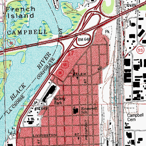 Topographic Map of North Presbyterian Church, WI