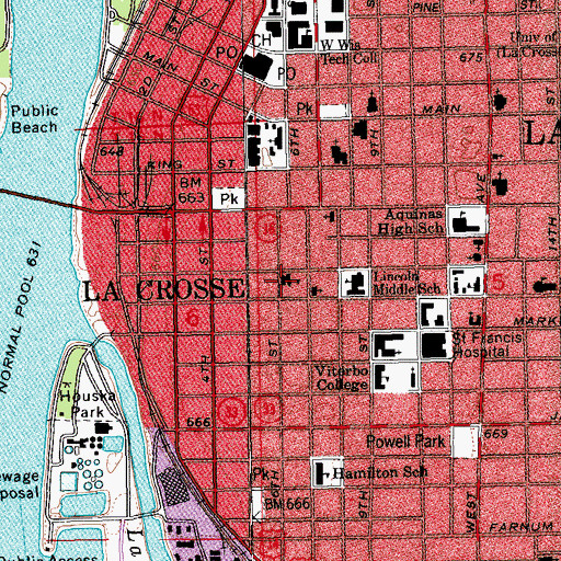 Topographic Map of Our Saviors Lutheran Church, WI