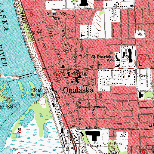 Topographic Map of Pertzsch Elementary School, WI