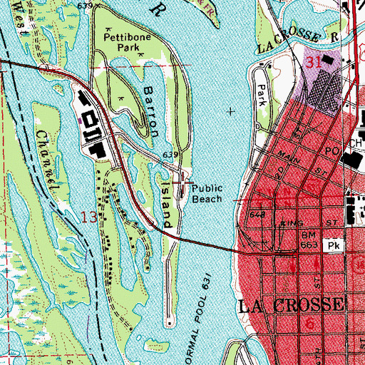 Topographic Map of Pettibone Beach, WI