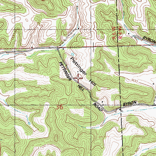 Topographic Map of Pettinger Hill, WI